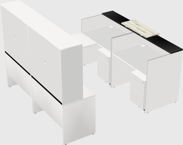 Shared one sided u-shaped reception desk