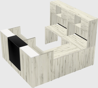 Shared one sided u-shaped reception desk