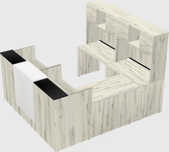Shared one sided u-shaped reception desk