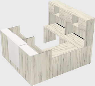 Shared one sided u-shaped reception desk