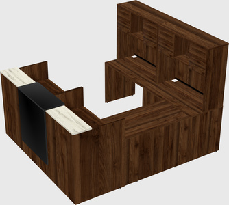 Shared one sided u-shaped reception desk