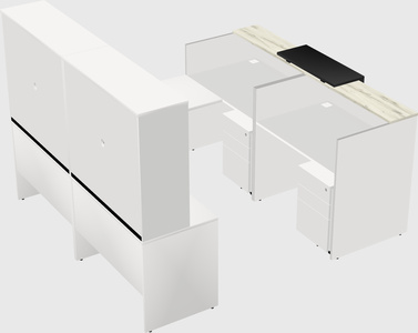 Shared one sided u-shaped reception desk