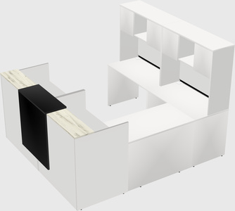 Shared one sided u-shaped reception desk