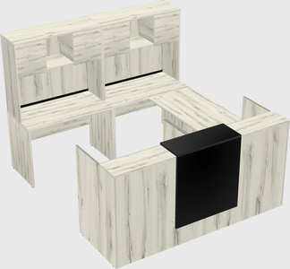 Shared one sided u-shaped reception desk