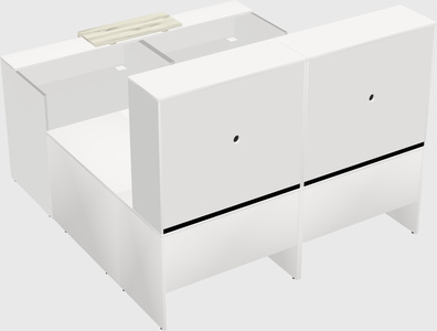 Shared one sided u-shaped reception desk