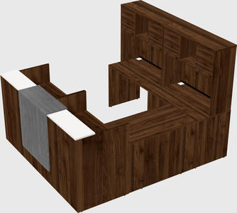 Shared one sided u-shaped reception desk
