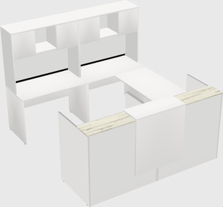 Shared one sided u-shaped reception desk
