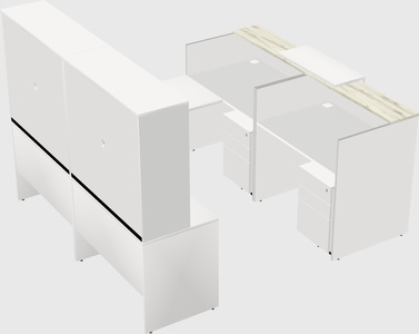 Shared one sided u-shaped reception desk