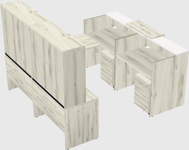 Shared one sided u-shaped reception desk