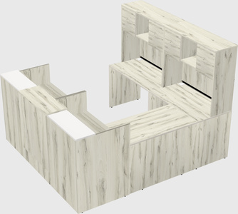 Shared one sided u-shaped reception desk