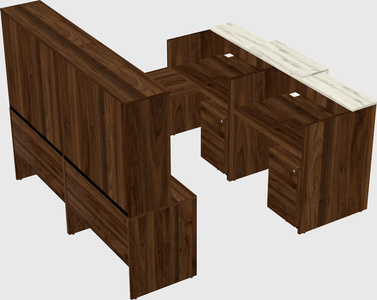 Shared one sided u-shaped reception desk