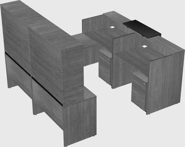 Shared one sided u-shaped reception desk