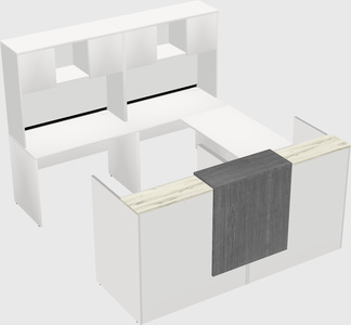 Shared one sided u-shaped reception desk