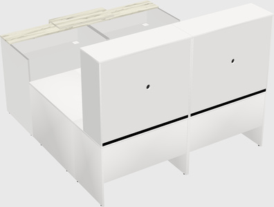 Shared one sided u-shaped reception desk