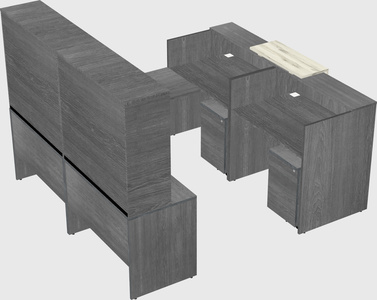 Shared one sided u-shaped reception desk