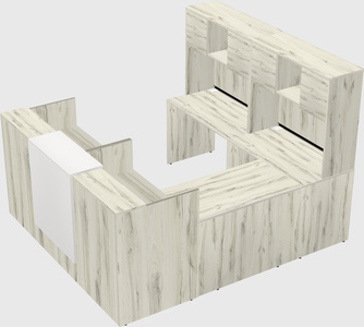 Shared one sided u-shaped reception desk