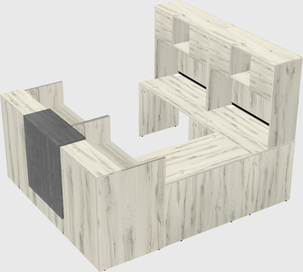 Shared one sided u-shaped reception desk