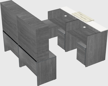 Shared one sided u-shaped reception desk