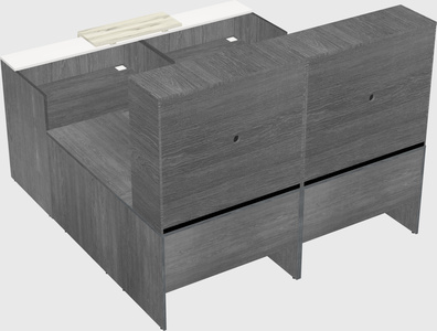 Shared one sided u-shaped reception desk