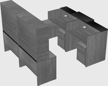 Shared one sided u-shaped reception desk