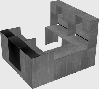 Shared one sided u-shaped reception desk