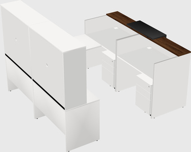 Shared one sided u-shaped reception desk