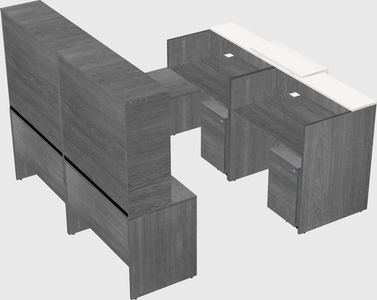 Shared one sided u-shaped reception desk