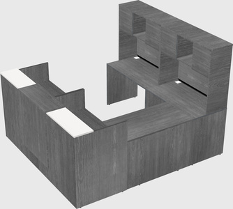 Shared one sided u-shaped reception desk