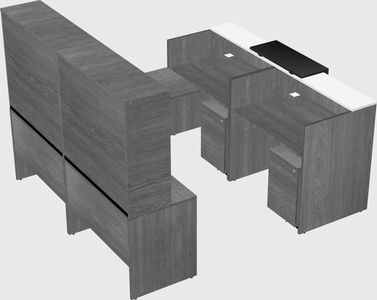 Shared one sided u-shaped reception desk