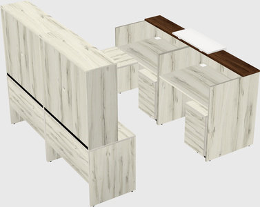 Shared one sided u-shaped reception desk