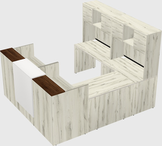 Shared one sided u-shaped reception desk