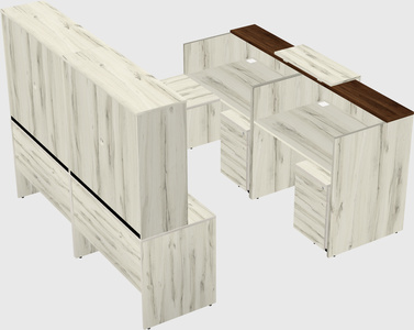 Shared one sided u-shaped reception desk