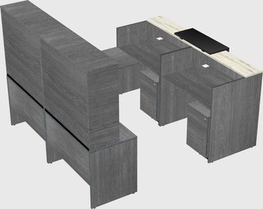 Shared one sided u-shaped reception desk