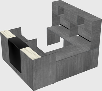 Shared one sided u-shaped reception desk