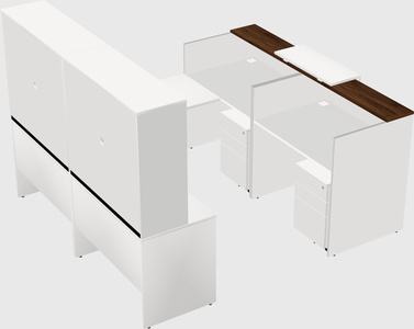 Shared one sided u-shaped reception desk