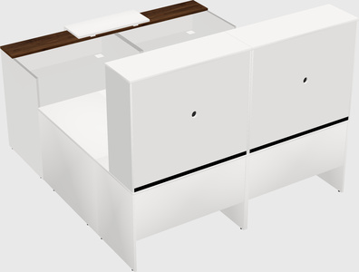 Shared one sided u-shaped reception desk