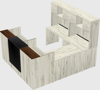 Shared one sided u-shaped reception desk