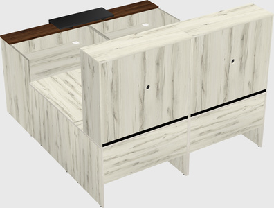 Shared one sided u-shaped reception desk