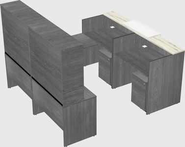 Shared one sided u-shaped reception desk