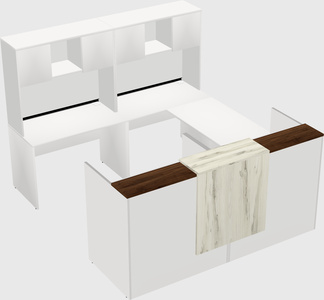 Shared one sided u-shaped reception desk