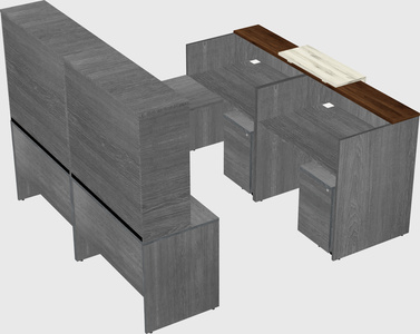 Shared one sided u-shaped reception desk