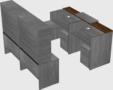 Shared one sided u-shaped reception desk