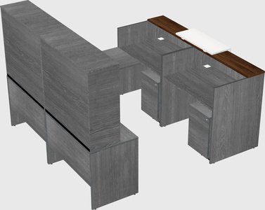 Shared one sided u-shaped reception desk