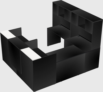 Shared one sided u-shaped reception desk