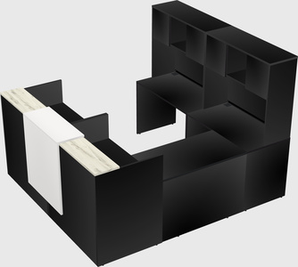 Shared one sided u-shaped reception desk