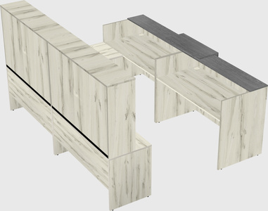 Shared one sided u-shaped reception desk