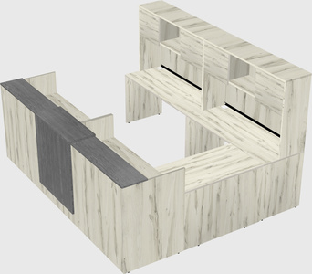 Shared one sided u-shaped reception desk
