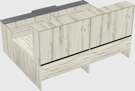 Shared one sided u-shaped reception desk