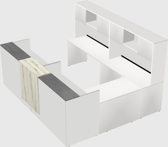 Shared one sided u-shaped reception desk