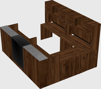 Shared one sided u-shaped reception desk